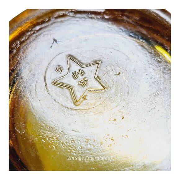 Vtg Amber Juice Glasses Tumbler Set Of 4 Optic Swirl by Libbey Malibu Honeycomb - Picture 6 of 14